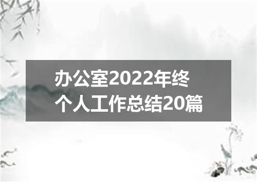 办公室2022年终个人工作总结20篇
