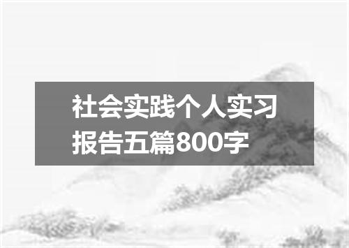 社会实践个人实习报告五篇800字