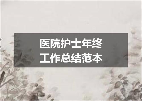 医院护士年终工作总结范本