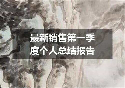 最新销售第一季度个人总结报告