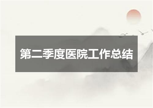 第二季度医院工作总结