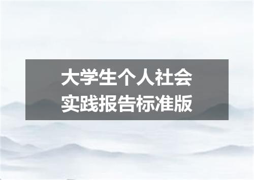 大学生个人社会实践报告标准版
