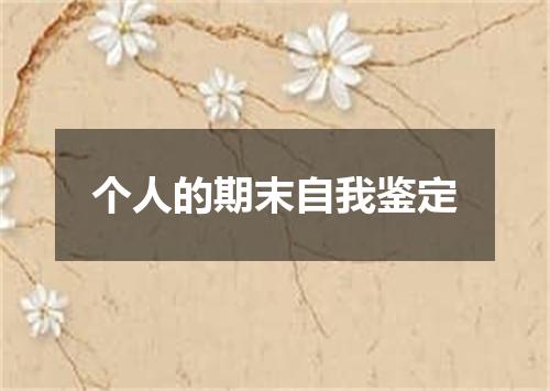 个人的期末自我鉴定