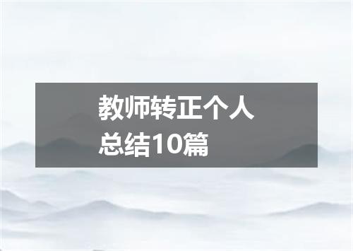 教师转正个人总结10篇