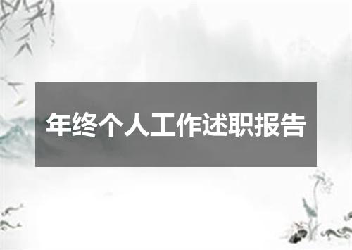 年终个人工作述职报告