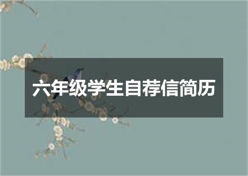 六年级学生自荐信简历