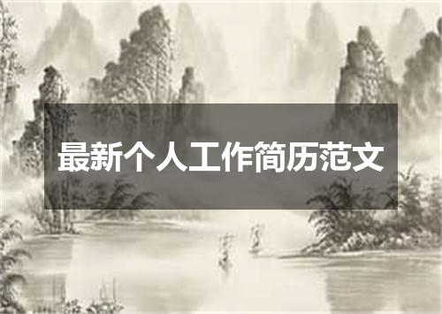 最新个人工作简历范文