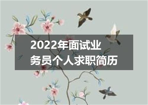 2022年面试业务员个人求职简历