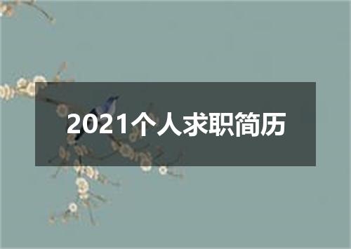 2021个人求职简历