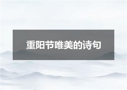 重阳节唯美的诗句