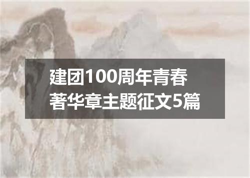 建团100周年青春著华章主题征文5篇