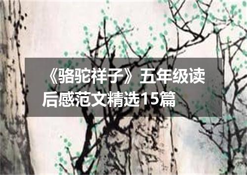 《骆驼祥子》五年级读后感范文精选15篇