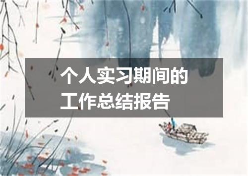 个人实习期间的工作总结报告