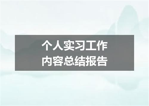 个人实习工作内容总结报告