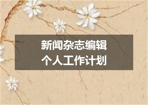 新闻杂志编辑个人工作计划