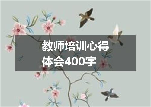 教师培训心得体会400字