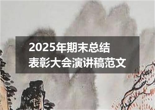 2025年期末总结表彰大会演讲稿范文