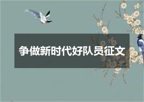 争做新时代好队员征文