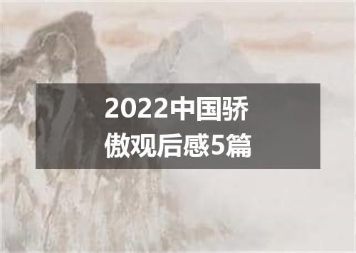 2022中国骄傲观后感5篇