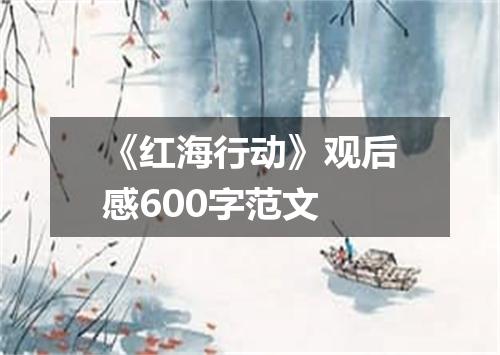 《红海行动》观后感600字范文