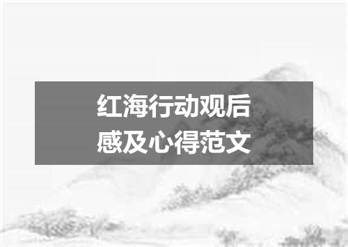 红海行动观后感及心得范文