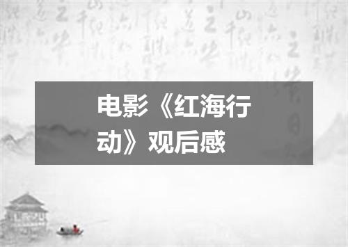 电影《红海行动》观后感