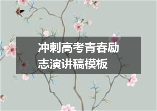 冲刺高考青春励志演讲稿模板