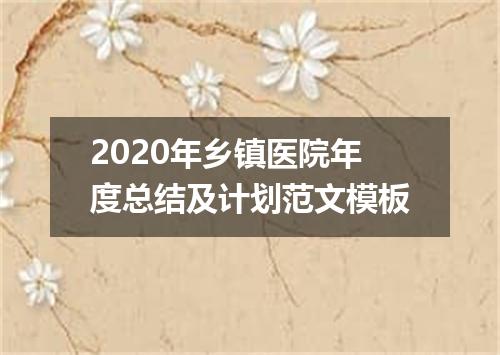 2020年乡镇医院年度总结及计划范文模板