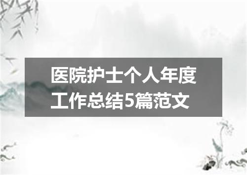 医院护士个人年度工作总结5篇范文