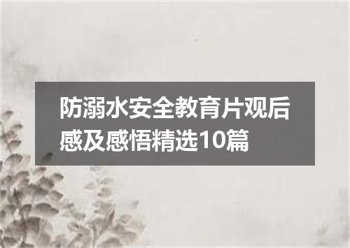 防溺水安全教育片观后感及感悟精选10篇