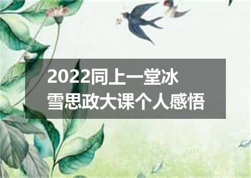 2022同上一堂冰雪思政大课个人感悟