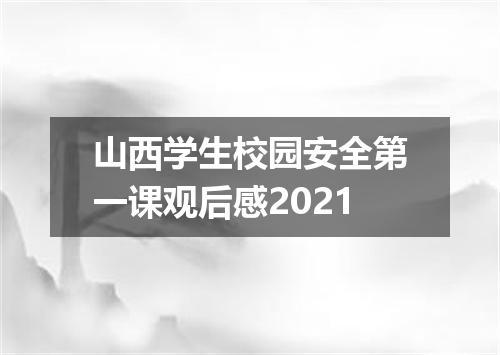 山西学生校园安全第一课观后感2021