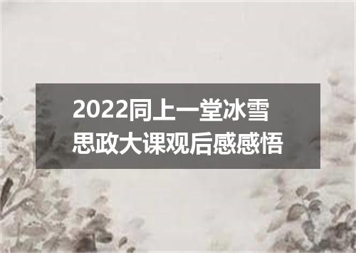 2022同上一堂冰雪思政大课观后感感悟