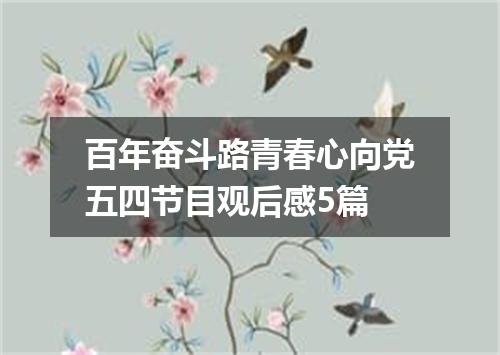 百年奋斗路青春心向党五四节目观后感5篇