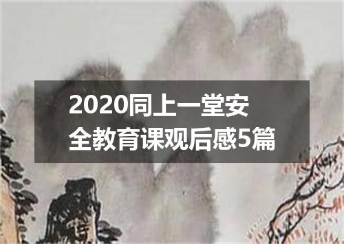 2020同上一堂安全教育课观后感5篇