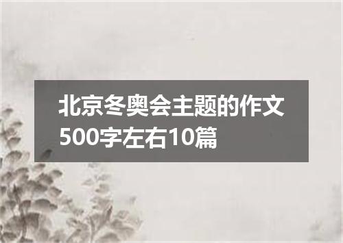 北京冬奥会主题的作文500字左右10篇
