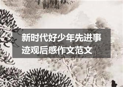 新时代好少年先进事迹观后感作文范文