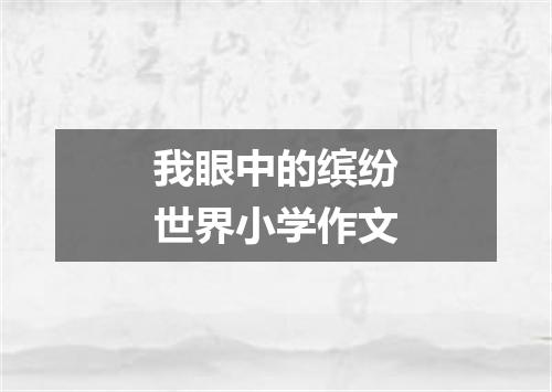 我眼中的缤纷世界小学作文