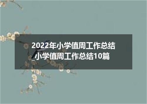2022年小学值周工作总结_小学值周工作总结10篇