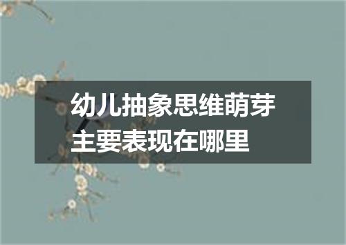幼儿抽象思维萌芽主要表现在哪里