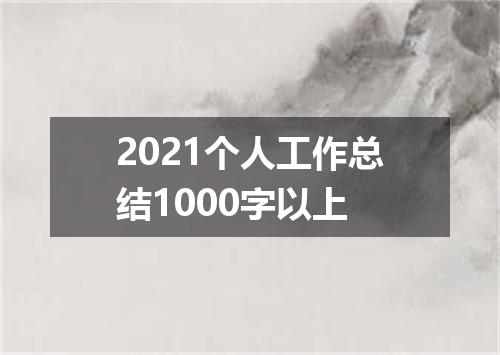 2021个人工作总结1000字以上