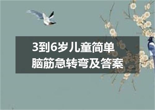 3到6岁儿童简单脑筋急转弯及答案