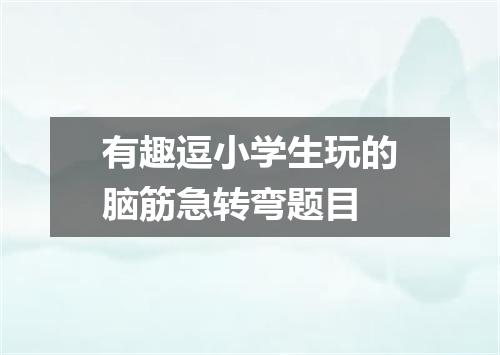 有趣逗小学生玩的脑筋急转弯题目