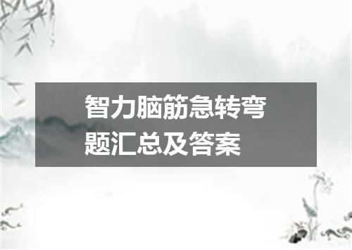 智力脑筋急转弯题汇总及答案