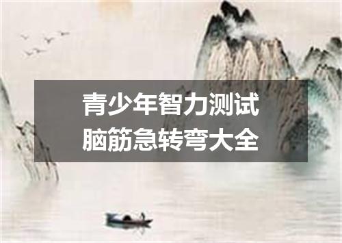 青少年智力测试脑筋急转弯大全