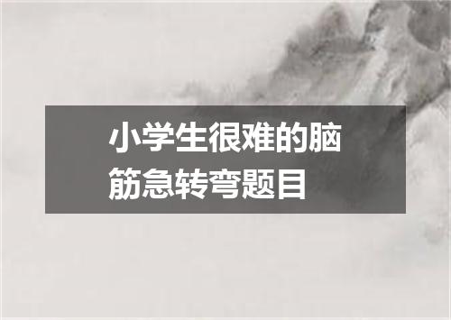 小学生很难的脑筋急转弯题目