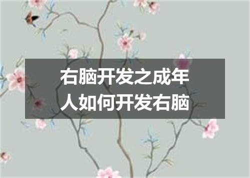 右脑开发之成年人如何开发右脑