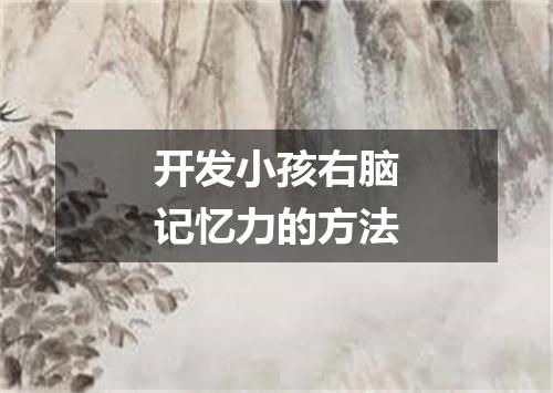 开发小孩右脑记忆力的方法