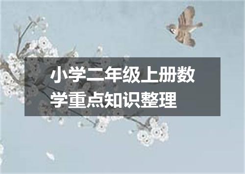 小学二年级上册数学重点知识整理