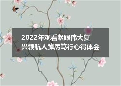 2022年观看紧跟伟大复兴领航人踔厉笃行心得体会